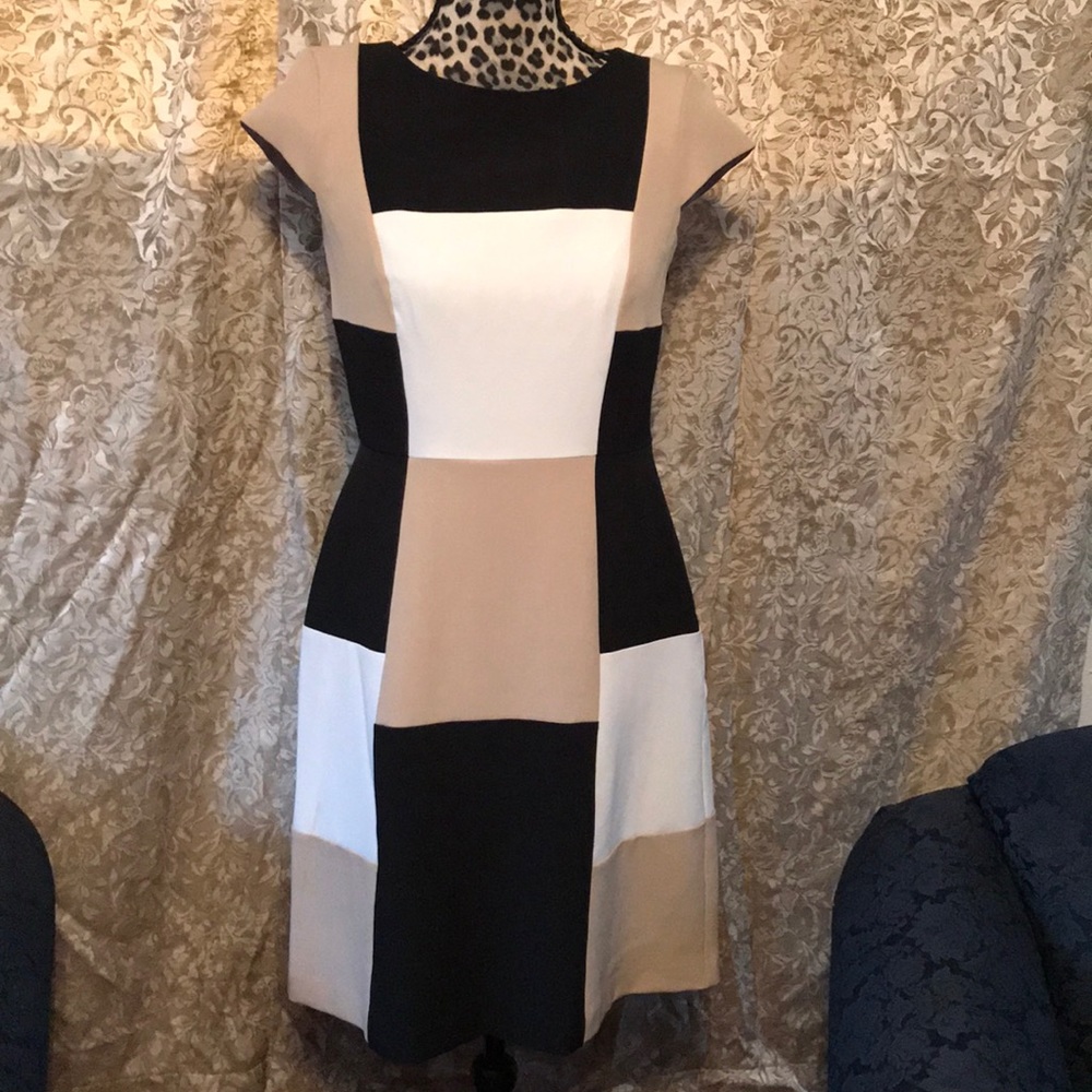 GUC Color Block Dress by Leslie Fay